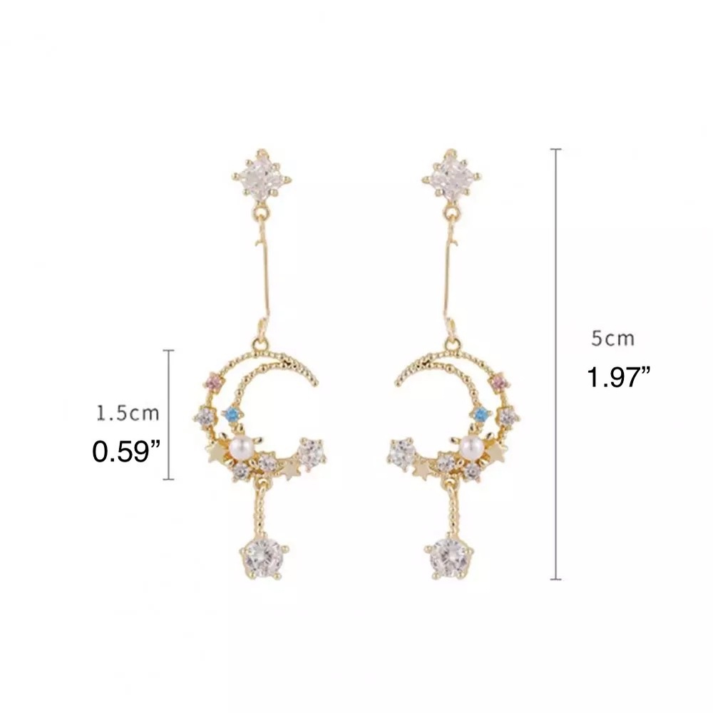 Moon and Star Earrings - Picture 7 of 14